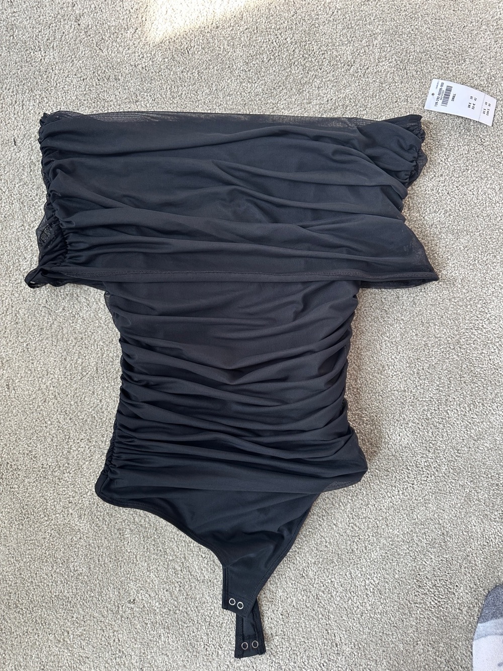 Abercrombie & Fitch Black Ruched Bodysuit Dress